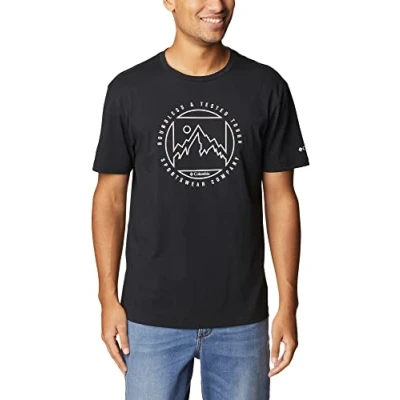 Abbildung von Columbia Rapid RIDGE graphic TEE Tshirt print, Herren, Größe: Small, Black / boundless