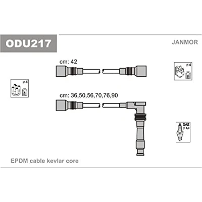 Abbildung von JANMOR ODU217 Zündkabelsatz OPEL: Omega A Limousine, Senator B, Caravan