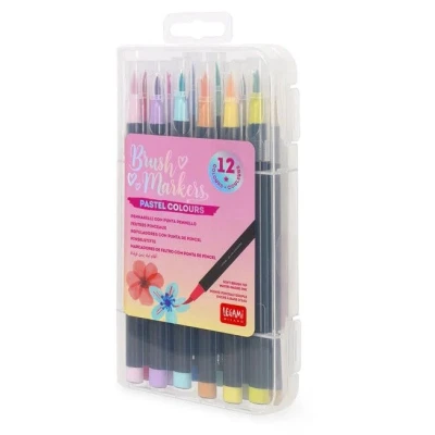 Abbildung von Pinselstifte Set Pastel mit 12 Filzstiften Pinselspitze Legami