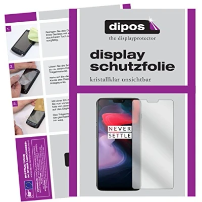 Abbildung von dipos I 2X Schutzfolie klar kompatibel mit OnePlus 6 Folie Displayschutzfolie