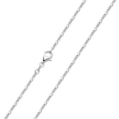 Abbildung von Materia Silberkette Figarokette 1,2mm Gliederkette 40 70cm K47, 925 Sterling Silber, rhodiniert