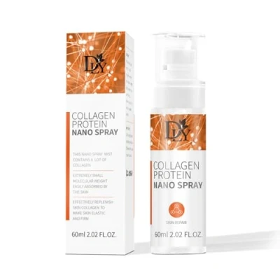 Abbildung von Collagen Gesichtsspray, Kollagen Gesichtsnebel, tiefenhydratisierend und pflegend, strafft feine Linien Falten, Feuchtigkeitscreme Spray, Anti Aging Hautpflege für trockene dehydrierte Haut,