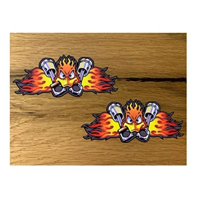 Abbildung von MG348 / 2X Hot Rod Flames Aufkleber je 11x4,5cm RatRod Retro Sticker V8 Old School Bike Vintage Racing V6 USA