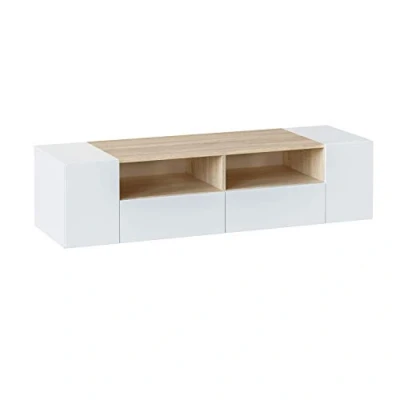 Abbildung von Talamo Italia Doppelbett Stefania, Containerbett mit Kunstlederbezug, 100% Made in Italy, Frontöffnung, passend für Matratze Cm 160x200, Weiß