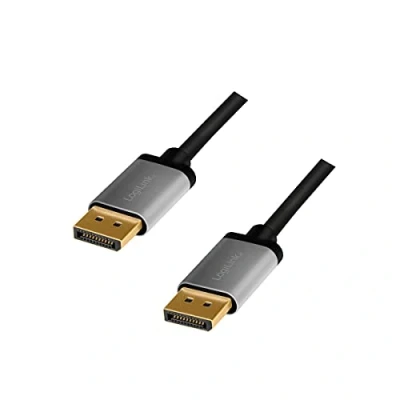 Abbildung von LogiLink CDA0100 DisplayPort Anschlusskabel 4K/60 Hz, Alu, schwarz/grau, 1 m
