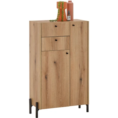 Abbildung von Stella Trading Oakland Badezimmer Kommode in Eiche Evoke Coast Optik FSC Zertifiziert Badezimmerschrank Bad Schrank mit viel Stauraum 60 x 105 32 cm (B/H/T)