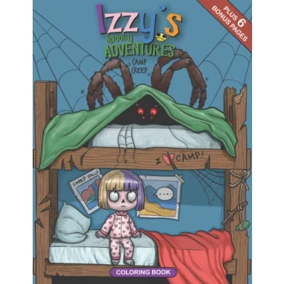 Abbildung von Izzy&#039;s Spooky Adventures Camp Creep Coloring Book For Adults: Kawaii, Cute Adorable Girl With Her Creepy Vibe Misfit Friends, Stress Relief And Relaxation Young Adults, Teens