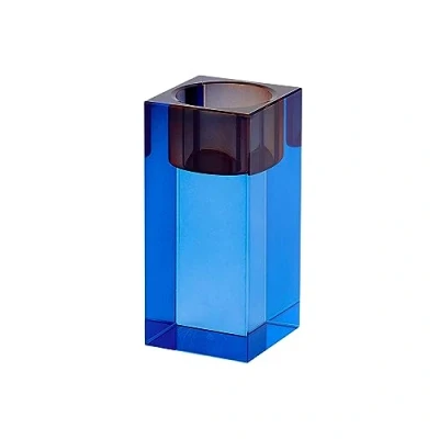 Abbildung von Gift Company Teelichthalter Sari M, Windlicht, Dekolicht, Kristallglas, Blau, Orange, 10.3 cm, 1096904011