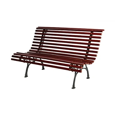 Abbildung von LINDER EXCLUSIV Parkbank Tivoli Holz Eisen Gartenbank Bank Sitzbank 150 x 70 81 cm (Dunkelbraun)