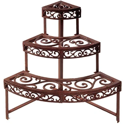 Abbildung von esschert design Pflanzentreppe, Eck Pflanzentreppe 3 stöckig aus Gusseisen 49 x 66 cm