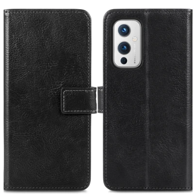 Abbildung von OnePlus 9 Hülle Kunstleder iMoshion Klapphülle Handyhülle Schwarz