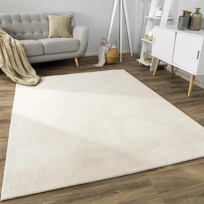 Abbildung von Paco Home Teppich Wohnzimmer Schlafzimmer Kurzflor Skandinavisches Boho Muster Melierte Optik Moderne Einfarbige Deko, Grösse:60x100 cm, Farbe:Grau
