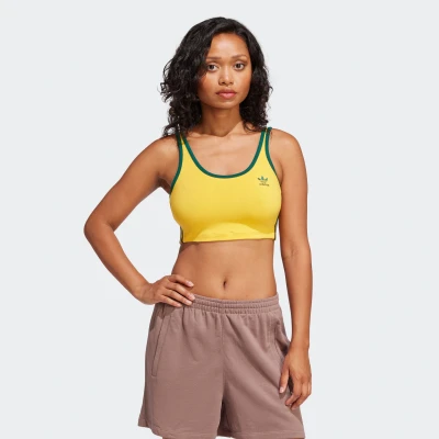 Abbildung von adidas Originals Bustier Crew yellow collegiate green, Damen, Größe: 42/44 (L), green
