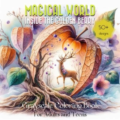 Abbildung von Magical World Grayscale Coloring Book: Fantasy Life Inside the Golden Berry Suitable for Beginners, Teens, and Adults Relaxation Stress Relief (Magical A Little Thing, Band 2)