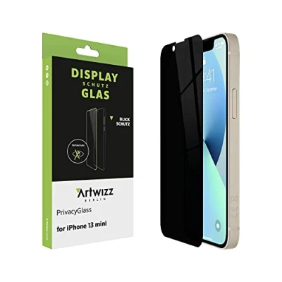 Abbildung von Artwizz PrivacyGlass Schutzglas kompatibel mit iPhone 13 Mini Displayschutz Anti Spy /Blickschutz Funktion