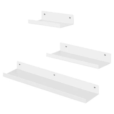 Abbildung von EUGAD Wandregal 3er Set, Regal für Wand, Hängeregal aus Metall, Schweberegal Industrie Design, schwebendes Wohnzimmer Küche, weiß