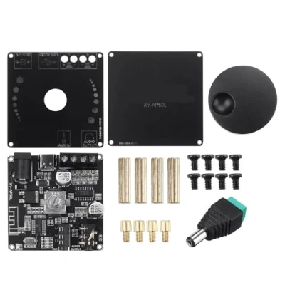 Abbildung von Fasizi 50 W x 2 Mini Bluetooth 5.0 Wireless Audio Power Digital Verstärker Board Stereo 3,5 mm AUX USB