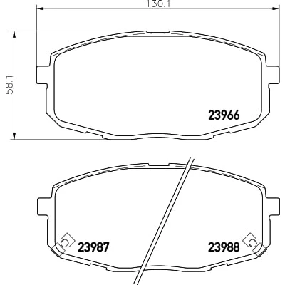 Abbildung von HELLA 8DB 355 010 611 Bremsbelagsatz mit akustischer Verschleißwarnung HYUNDAI: i30 I Schrägheck, II Kona SUV, KIA: cee‘d Schrägheck