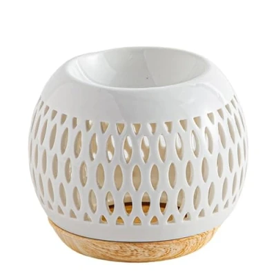 Abbildung von Parfümbrenner Ceramy Treillis Parfümierte Atmosphäre Zeitgenössisches Kunsthandwerksobjekt Nomadischer Diffusor für ätherische Öle 50 ml H 9,5cm Zen&#039;Arôme