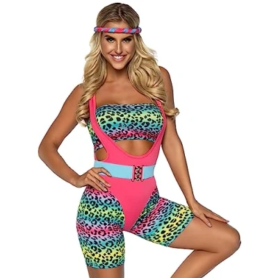 Abbildung von Leg Avenue Kostüm Sexy Aerobic Girl Kostüm, Workout Dress für wilde 80er Partys