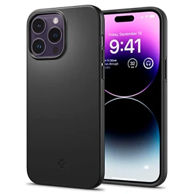 Abbildung von Apple iPhone 14 Pro Max Hülle Kunststoff Spigen Hard Case/Backcover Handyhülle Schwarz