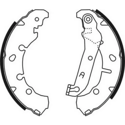 Abbildung von KRAFT 6022225 Bremsbacken Hinterachse 203,0 37,0 mit Hebel FORD: FIESTA 5, 4, Fusion Kombi, MAZDA: 2 Hatchback, Schrägheck