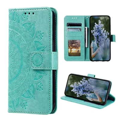 Abbildung von CoverKingz Handy Hülle kompatibel mit Samsung Galaxy S23+ Handyhülle Kartenfach Bookcover Case Tasche klappbar Motiv Mandala Grün