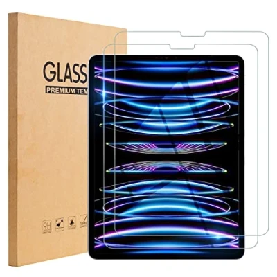 Abbildung von 2 Stück TopEsct Schutzfolie für iPad Pro 12.9 Zoll 2022/2021/2020/2018 (6./5./4./3.Generation),9H Gehärtetem Glas Displayschutzfolie