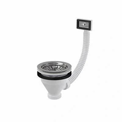 Abbildung von AlcaPlast Siphon Spülbecken Ablaufgarnitur 1,5&#039;&#039;, Ablaufventil 90 mm m. Edelstahlsieb