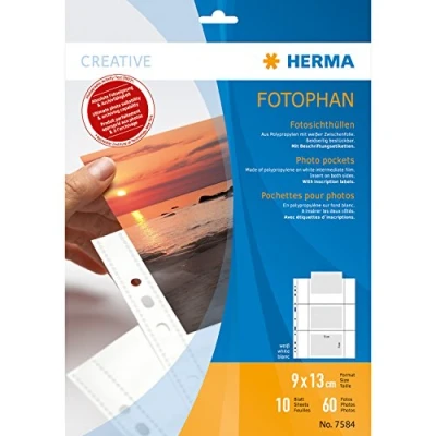 Abbildung von HERMA Fotophan Sichthüllen 9x13cm quer weiß VE=10 Hüllen