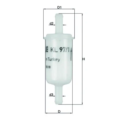 Abbildung von MAHLE ORIGINAL KL 97/1 OF Kraftstofffilter Leitungsfilter 8 8,1