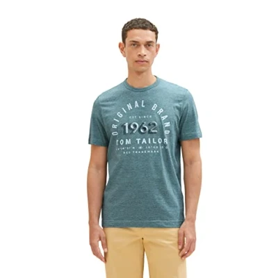 Abbildung von TOM TAILOR Herren T Shirt mit Print aus Baumwolle