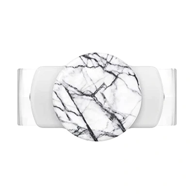Abbildung von PopSockets: PopGrip Slide Stretch Antihaft Telefonständer und Griff mit eckigen Kanten einem austauschbaren Top Kompatibel den meisten Smartphones White Dove Marble