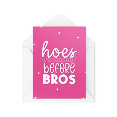 Abbildung von Tongue in Peach Galentinstagskarten Hoes Way Before Bros Breakup Cards Valentinstagskarten Beste Freundin Karten Bestie Karte Mädchen CBH1598