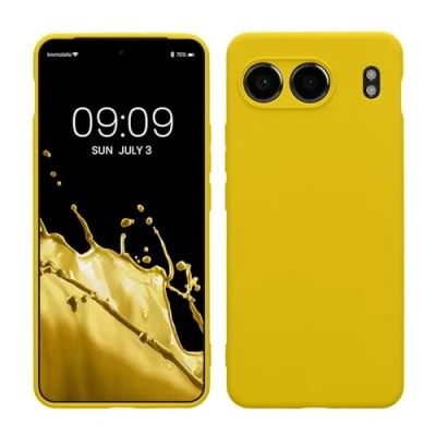 Abbildung von kwmobile Handyhülle kompatibel mit OnePlus Nord 4 5G Hülle Handy Case aus weichem Silikon in Strahlend Gelb