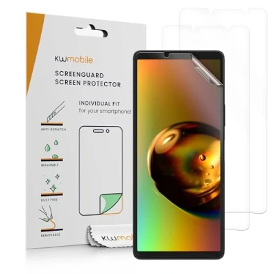 Abbildung von kwmobile 3X Displayschutzfolie kompatibel mit Sony Xperia 10 VI Folie klare Schutzfolien Set in transparent