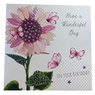 Abbildung von WHITE COTTON CARDS Meadow Wishing You A Happy Birthday, handgefertigt