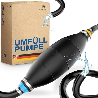 Abbildung von LUKEDOⓇ Handpumpe Pumpe zum Umfüllen von Flüssigkeiten wie Wasser, Diesel, Benzin, Öl kraftstoffresistent mit Vakuumfunktion und langem Schlauch