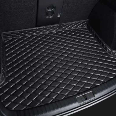 Abbildung von Kofferraummatten für Cupra UrbanRebel Terramar, aus Leder Nach Maß Ganzjahres Teppichbezüge, Autozubehör, Car Boot Mats,1 Black