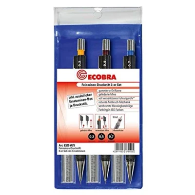 Abbildung von Ecobra Feinminenstift Set 0,3/0,5/0,7 + Feinminen HB