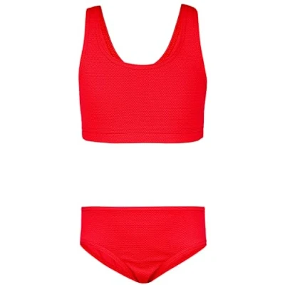 Abbildung von Aquarti Mädchen Sport Bikini Racerback Bustier &amp; Bikinislip, Farbe: Jacquard Punkte Rot, Größe: 152