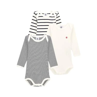 Abbildung von Petit Bateau Unisex BabyGestreifter Body mit langen Ärmeln (3er Pack) , Variante 1, 3 Jahre
