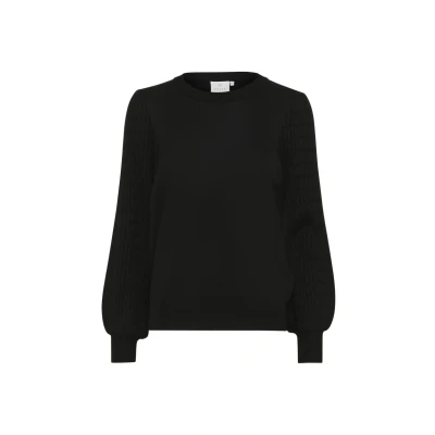 Abbildung von KAFFE KAnanna Damen Strickpullover Elegant Herbst Winter Warm Pullover Rundhals Pulli Einfarbig Black Deep M