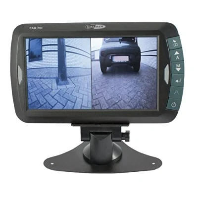 Abbildung von Caliber Rückwärtsansichtskameras einschließlich 7 Zoll Monitor für Auto oder Wohnmobil Autofokus drahtlose Verbindung CAM701 800 x 480 Pixel Auflösung Wetterfestes IP68 Schwarz