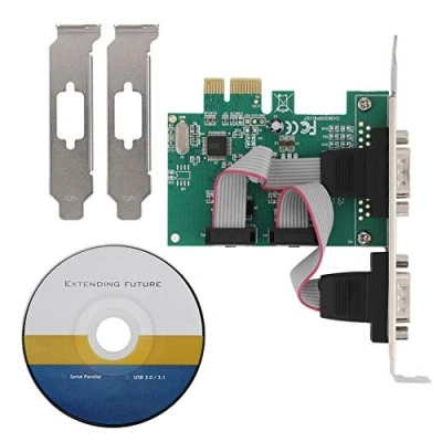 Abbildung von PCI Express Karte, 2 Port RS 232 Serielle Schnittstelle COM zu E Karte Netzwerkserveradapter für Win 98SE/2000/XP/Vista/Win 7/Win 8/Win 10 32, KarteKonverter