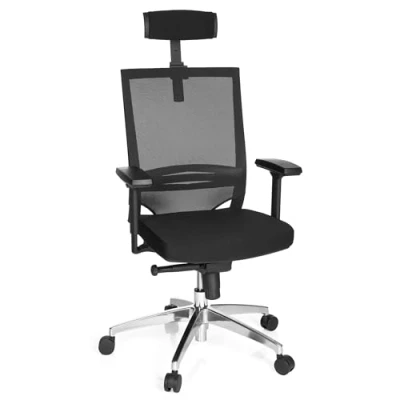Abbildung von hjh OFFICE 657260 Profi Bürostuhl Porto MAX HIGH Stoff/Netz Schwarz, ergonomischer Drehstuhl, GS geprüft, TÜV Süd nach DIN EN 1335 1, 2
