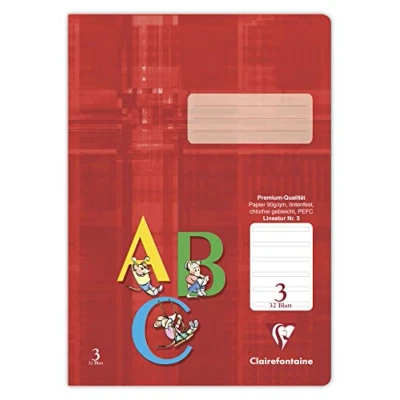 Abbildung von 25 x Clairefontaine Schulheft A4 32 Blatt Lineatur 3 liniert mit Rand