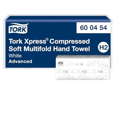 Abbildung von Tork Xpress Compressed Soft Multifold Paper Towels White H2, Advanced, 2 Ply, M Fold Absorbent, 6 x 200 Cloths, 600454