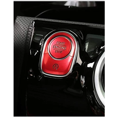 Abbildung von SHIFENG Auto Startknopf für Benz A W177 B W247 GLB X247 CLA W118 GLE W167 GLS X167 2020 2021 aus Edelstahl (rot)