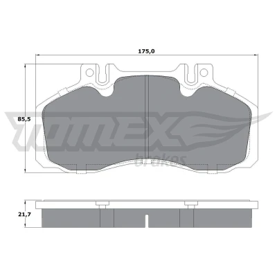 Abbildung von TOMEX brakes TX 12 88 Bremsbelagsatz für Verschleißwarnanzeiger vorbereitet MERCEDES BENZ: Vario Kasten / Kombi, Kipper, T2/LN1 Kombi